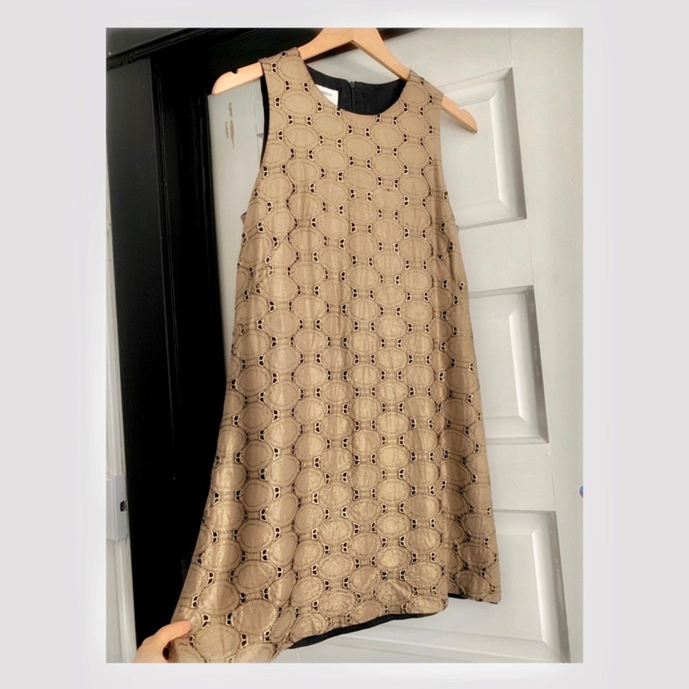 HELENE BERMAN Gold Shift Dress